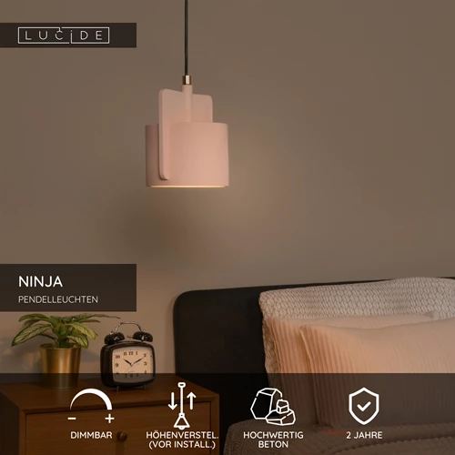 Lucide NINJA - Pendelleuchten - Ø 16 cm - 1xE27 - Rosa - USP